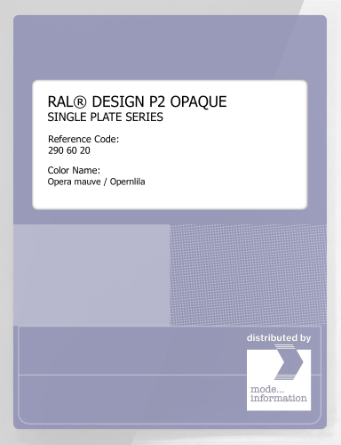 Artikelbild des Artikels “RAL® PLASTICS P2 OPAQUE SINGLE PLATE 290 60 20 Opera mauve / Opernlila “