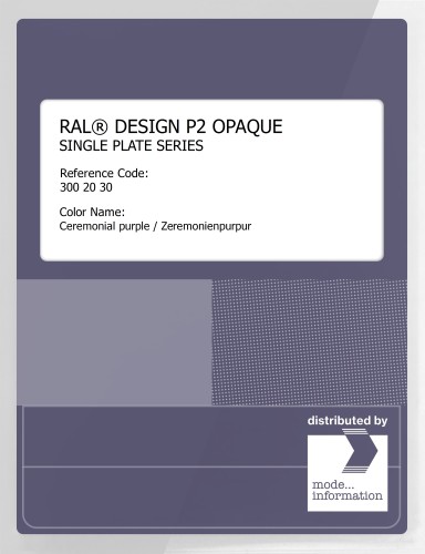 Artikelbild des Artikels “RAL® PLASTICS P2 OPAQUE SINGLE PLATE 300 20 30 Ceremonial purple / Zeremonienpurpur “
