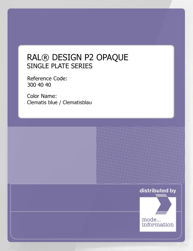 Artikelbild des Artikels “RAL® PLASTICS P2 OPAQUE SINGLE PLATE 300 40 40 Clematis blue / Clematisblau “