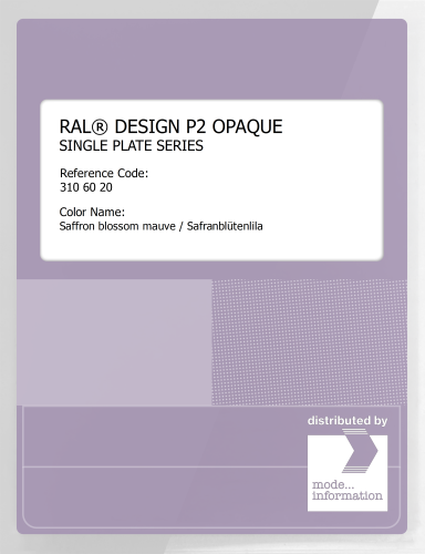 Artikelbild des Artikels “RAL® PLASTICS P2 OPAQUE SINGLE PLATE 310 60 20 Saffron blossom mauve / Safranblütenlila “