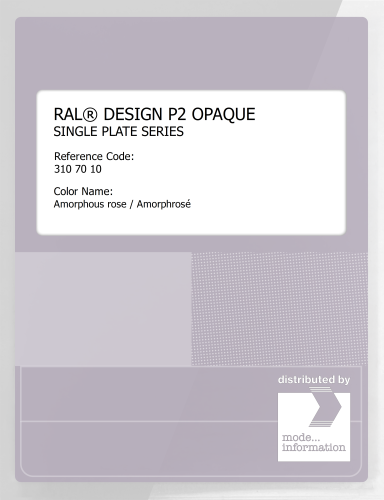 Artikelbild des Artikels “RAL® PLASTICS P2 OPAQUE SINGLE PLATE 310 70 10 Amorphous rose / Amorphrosé “