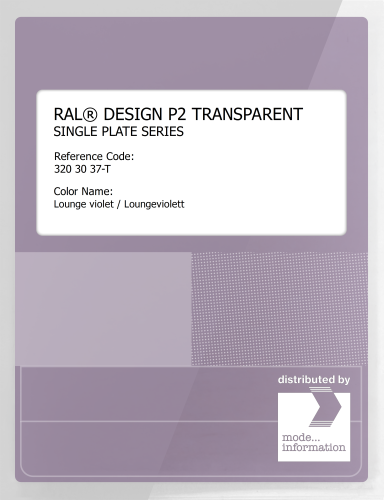 Artikelbild des Artikels “RAL® PLASTICS P2 OPAQUE SINGLE PLATE 320 30 37 TRANSPARENT Lounge violet / Loungeviolett “