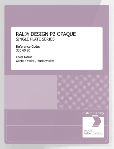 Artikelbild des Artikels “RAL® PLASTICS P2 OPAQUE SINGLE PLATE 330 60 20 Gentian violet / Enzianviolett “