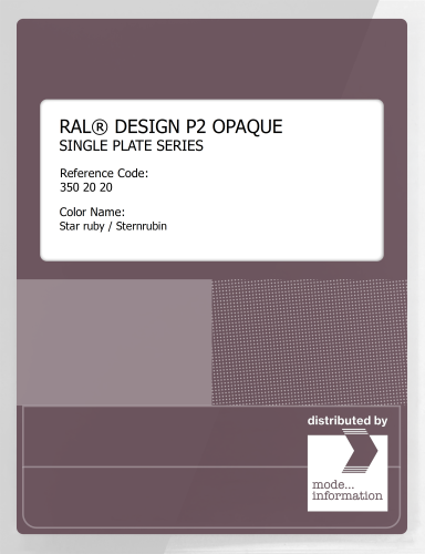 Artikelbild des Artikels “RAL® PLASTICS P2 OPAQUE SINGLE PLATE 350 20 20 Star ruby / Sternrubin “
