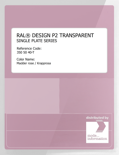 Artikelbild des Artikels “RAL® PLASTICS P2 OPAQUE SINGLE PLATE 350 50 40 TRANSPARENT Madder rose / Krapprosa “