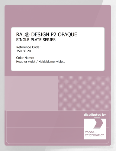 Artikelbild des Artikels “RAL® PLASTICS P2 OPAQUE SINGLE PLATE 350 60 20 Heather violet / Heideblumenviolett “