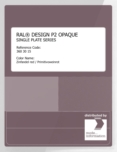 Artikelbild des Artikels “RAL® PLASTICS P2 OPAQUE SINGLE PLATE 360 30 15 Zinfandel red / Primitivoweinrot “
