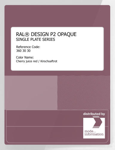 Artikelbild des Artikels “RAL® PLASTICS P2 OPAQUE SINGLE PLATE 360 30 30 Cherry juice red / Kirschsaftrot “