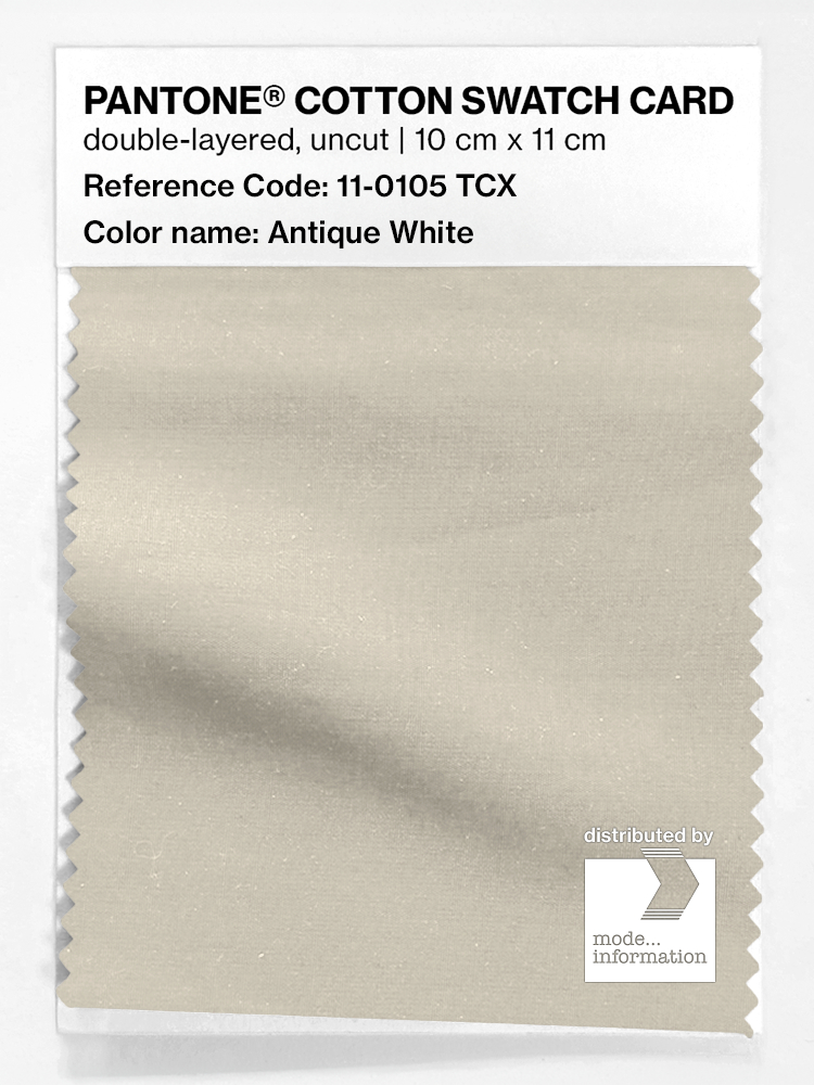 Product image 1 of the product “PANTONE® COTTON SWATCH CARD 11-0105 TCX Antique White ”
