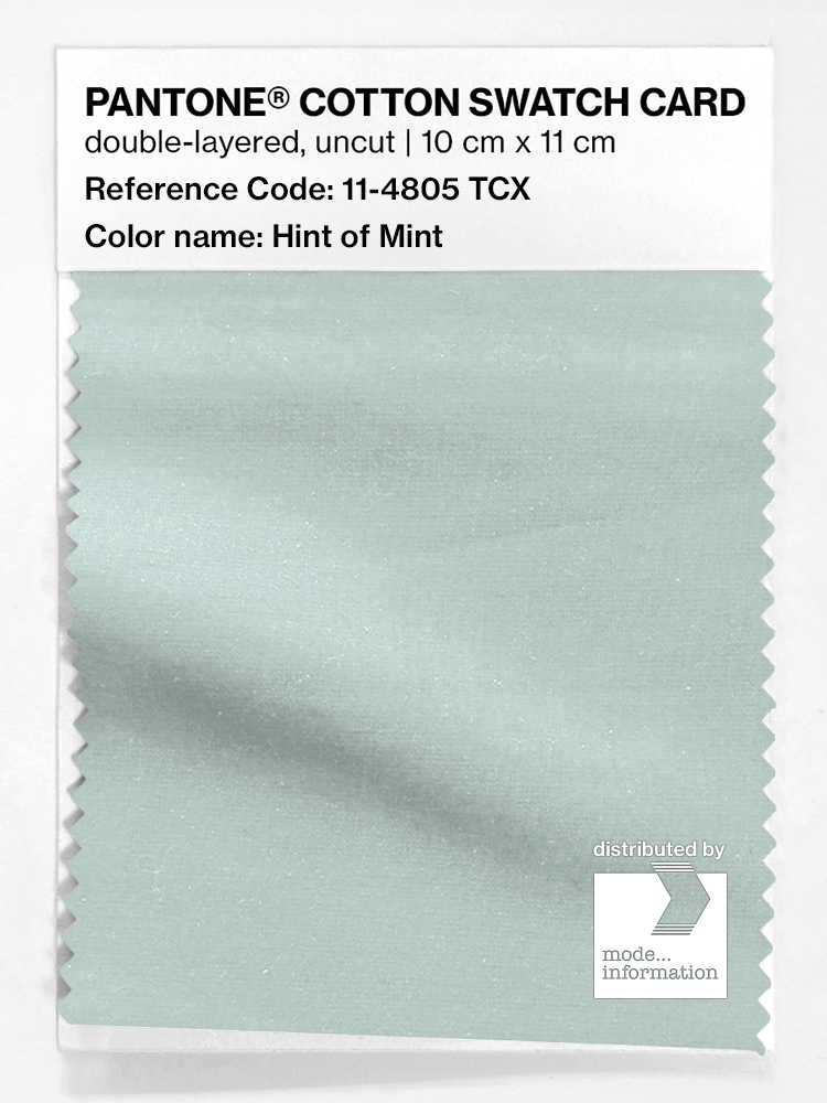 Product image 1 of the product “PANTONE® COTTON SWATCH CARD 11-4805 TCX Hint of Mint ”