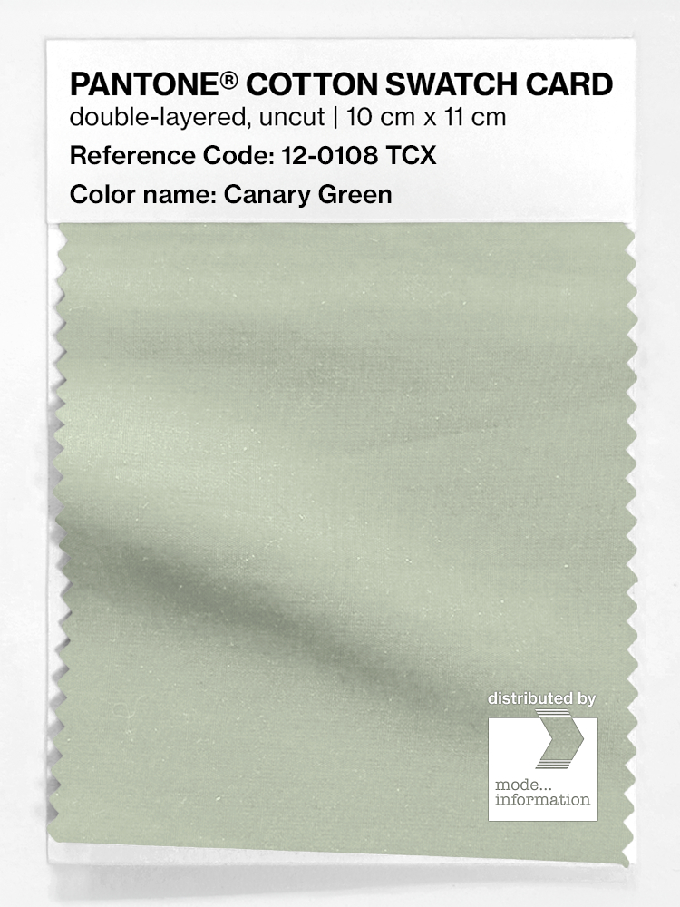 Product image 1 of the product “PANTONE® COTTON SWATCH CARD 12-0108 TCX Canary Green ”
