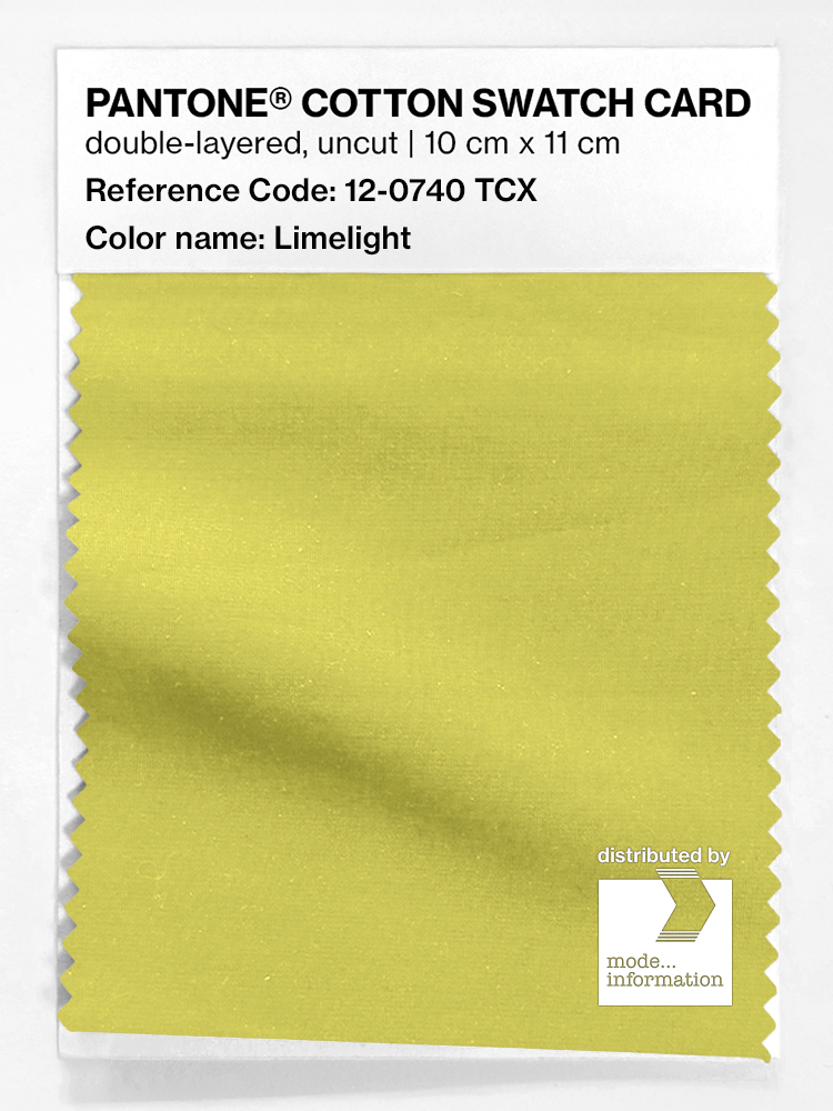 Product image 1 of the product “PANTONE® COTTON SWATCH CARD 12-0740 TCX Limelight ”