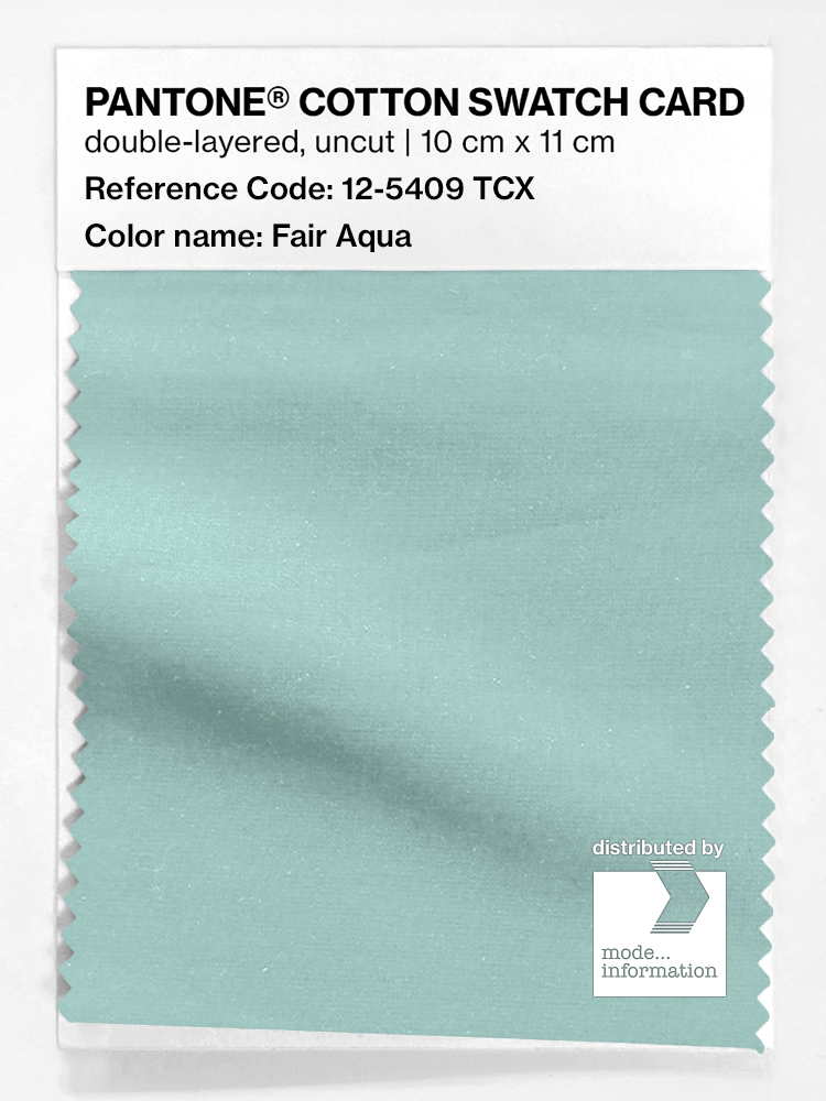 Product image 1 of the product “PANTONE® COTTON SWATCH CARD 12-5409 TCX Fair Aqua ”