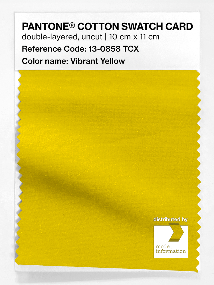 Product image 1 of the product “PANTONE® COTTON SWATCH CARD 13-0858 TCX Vibrant Yellow ”