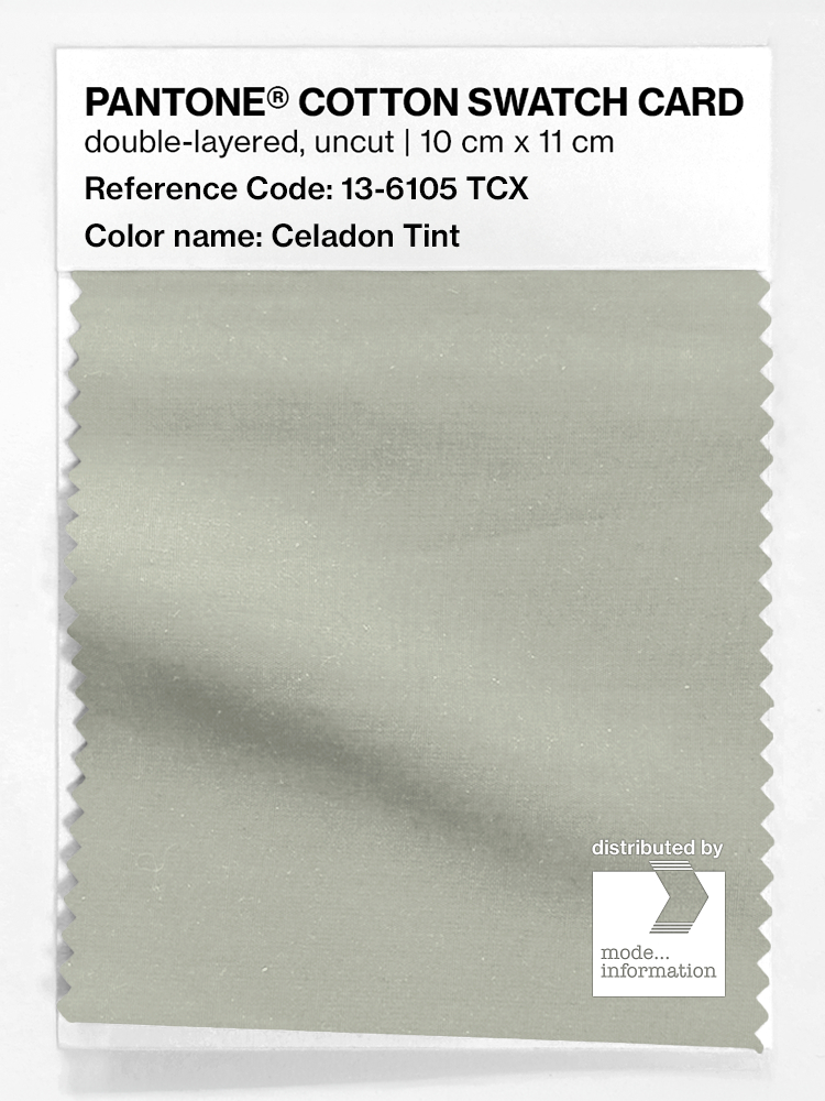 Product image 1 of the product “PANTONE® COTTON SWATCH CARD 13-6105 TCX Celadon Tint ”