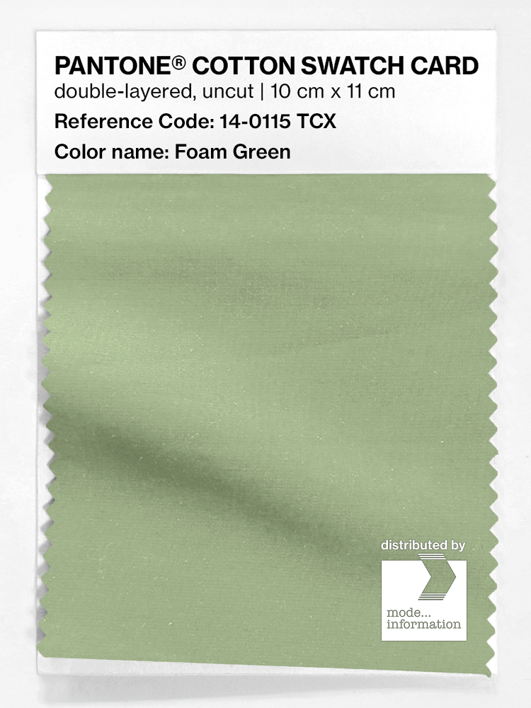 Product image 1 of the product “PANTONE® COTTON SWATCH CARD 14-0115 TCX Foam Green ”