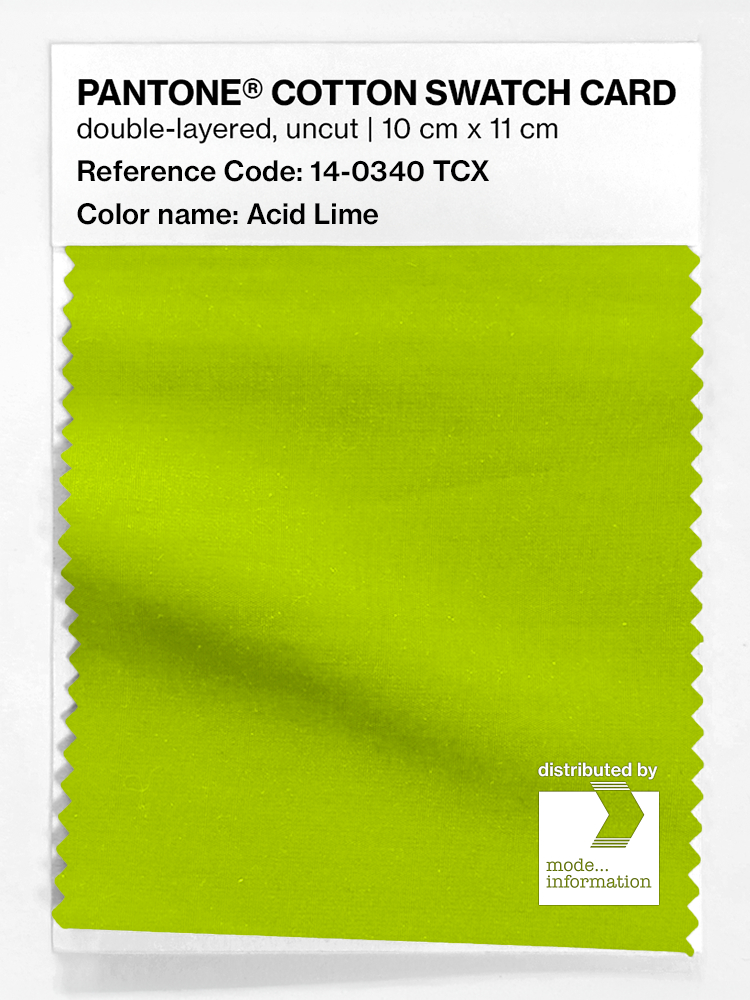 Product image 1 of the product “PANTONE® COTTON SWATCH CARD 14-0340 TCX Acid Lime ”