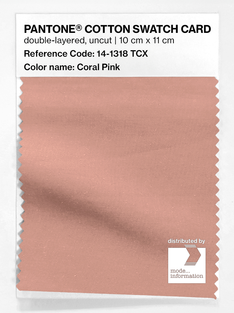 Product image 1 of the product “PANTONE® COTTON SWATCH CARD 14-1318 TCX Coral Pink ”