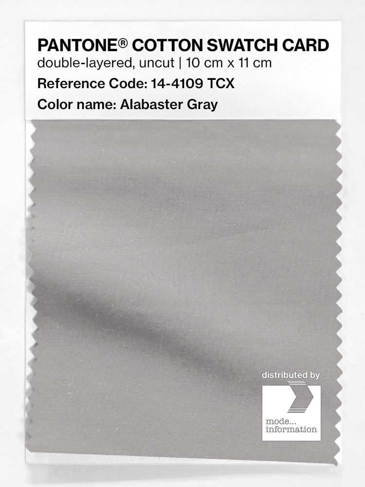 Product image 1 of the product “PANTONE® COTTON SWATCH CARD 14-4109 TCX Alabaster Gray ”
