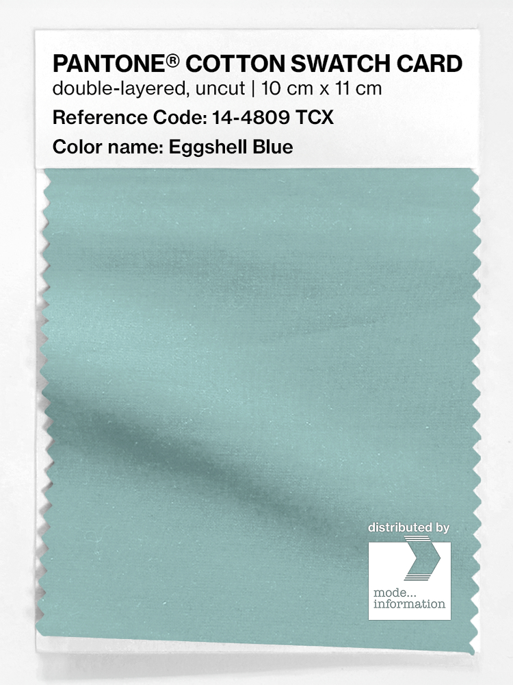 Product image 1 of the product “PANTONE® COTTON SWATCH CARD 14-4809 TCX Eggshell Blue ”