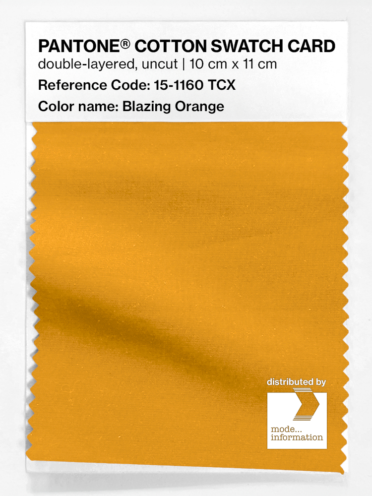 Product image 1 of the product “PANTONE® COTTON SWATCH CARD 15-1160 TCX Blazing Orange ”