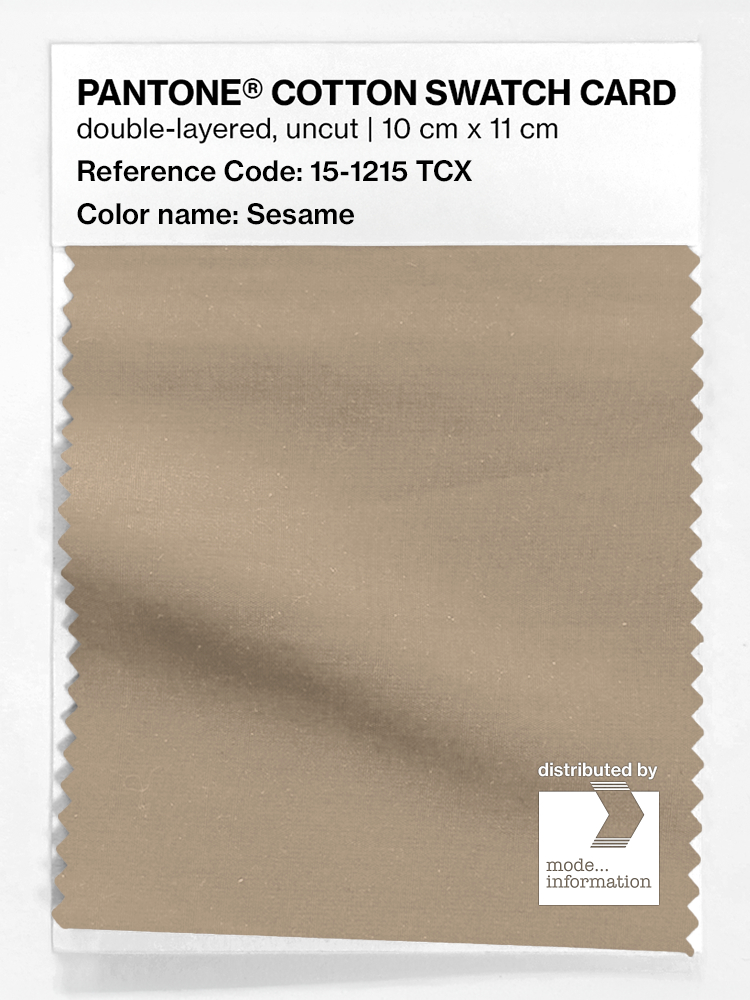 Product image 1 of the product “PANTONE® COTTON SWATCH CARD 15-1215 TCX Sesame ”