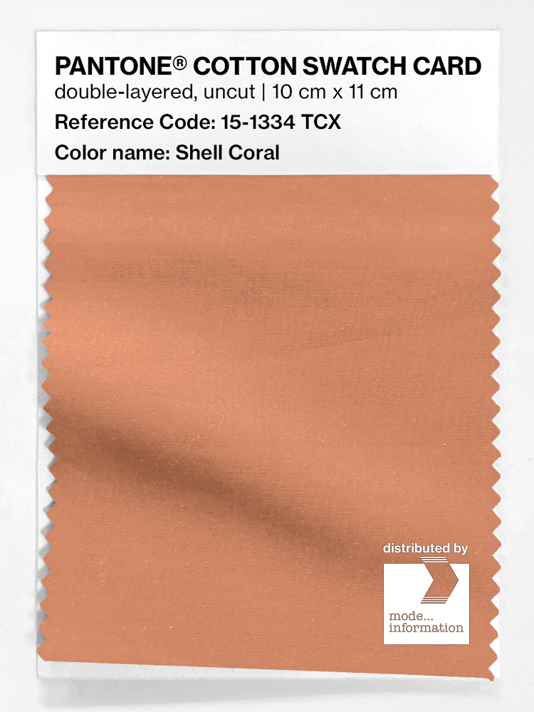 Product image 1 of the product “PANTONE® COTTON SWATCH CARD 15-1334 TCX Shell Coral ”