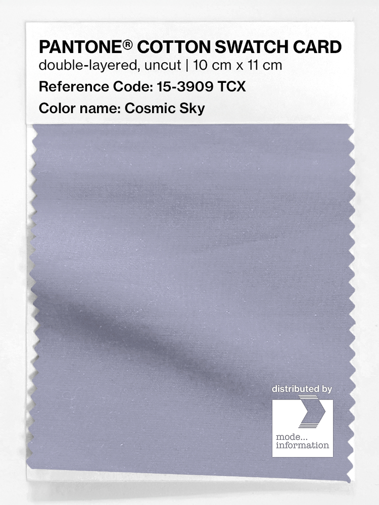 Product image 1 of the product “PANTONE® COTTON SWATCH CARD 15-3909 TCX Cosmic Sky ”