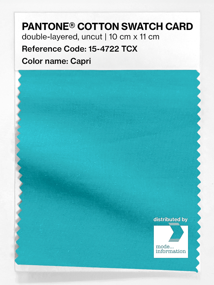Product image 1 of the product “PANTONE® COTTON SWATCH CARD 15-4722 TCX Capri ”