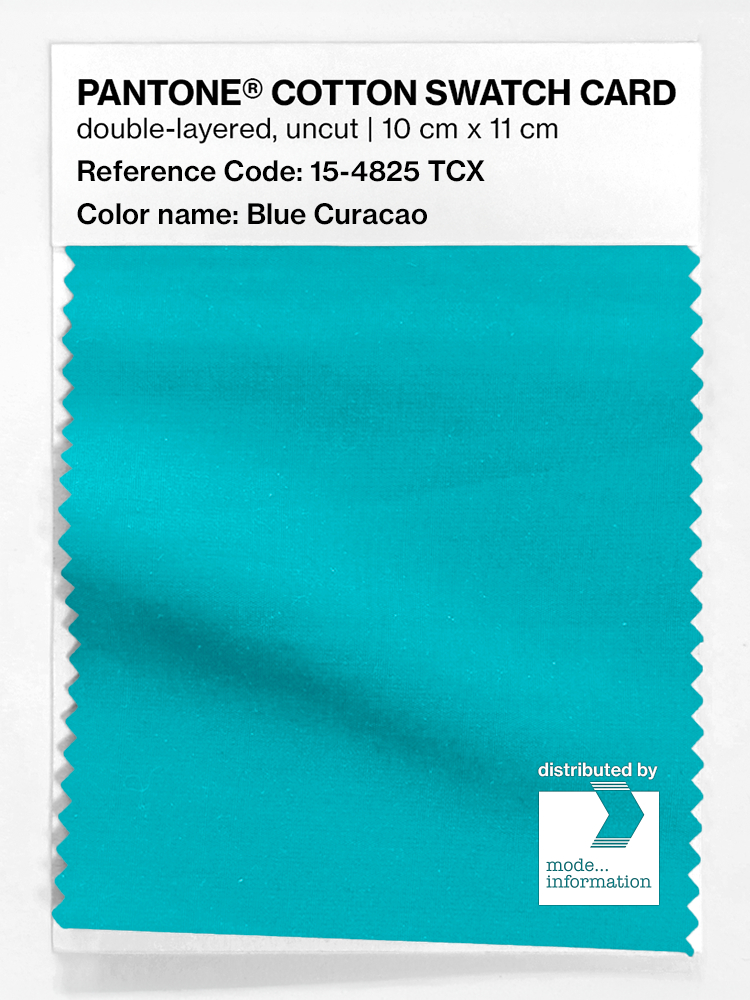 Product image 1 of the product “PANTONE® COTTON SWATCH CARD 15-4825 TCX Blue Curacao ”