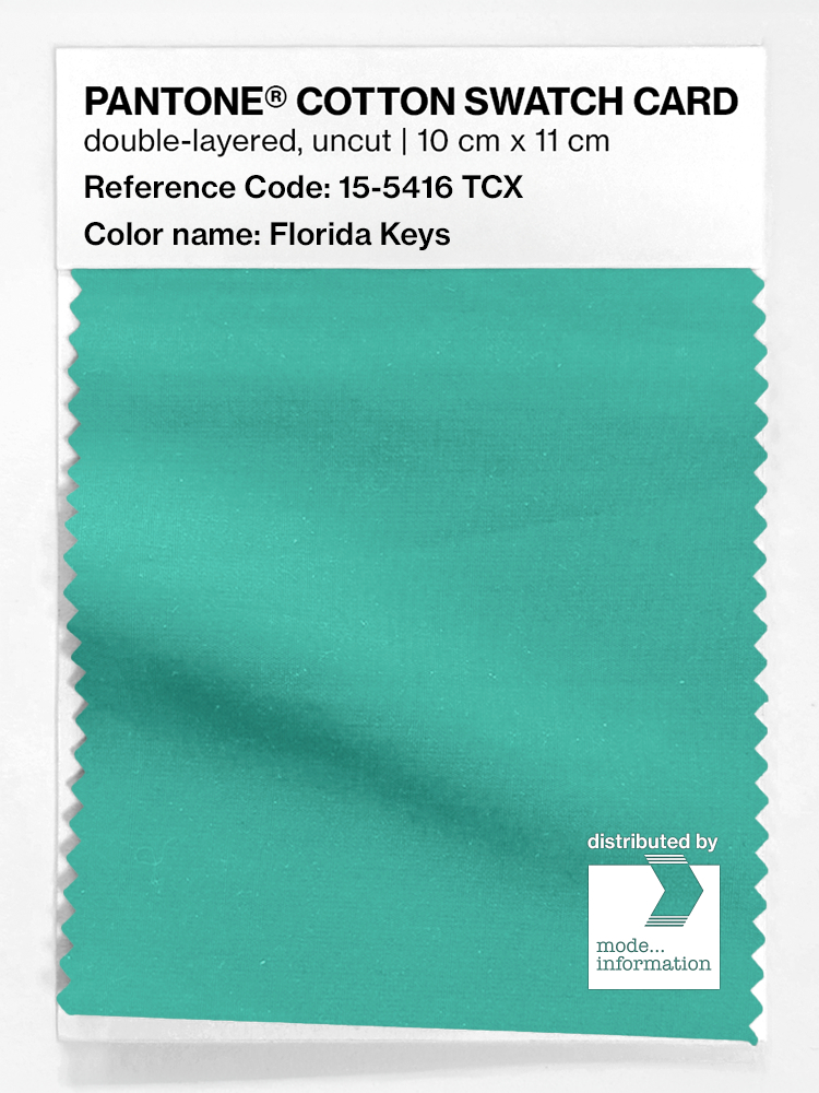 Product image 1 of the product “PANTONE® COTTON SWATCH CARD 15-5416 TCX Florida Keys ”