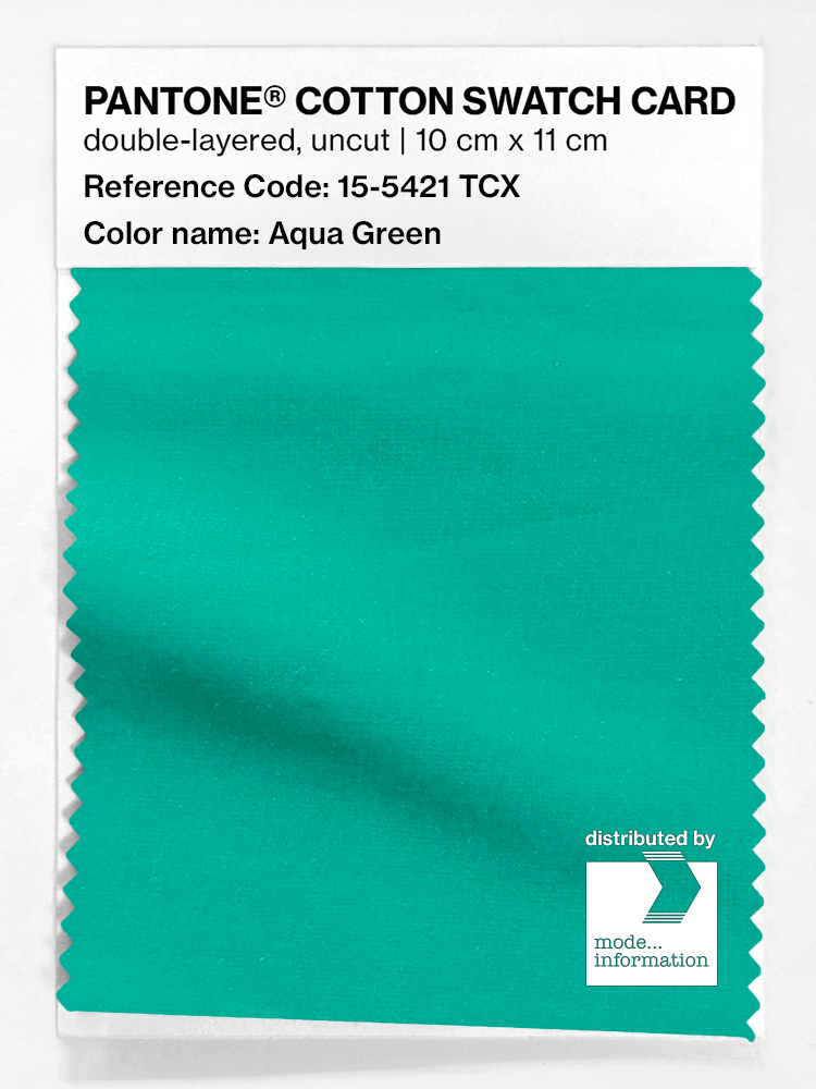 Product image 1 of the product “PANTONE® COTTON SWATCH CARD 15-5421 TCX Aqua Green ”