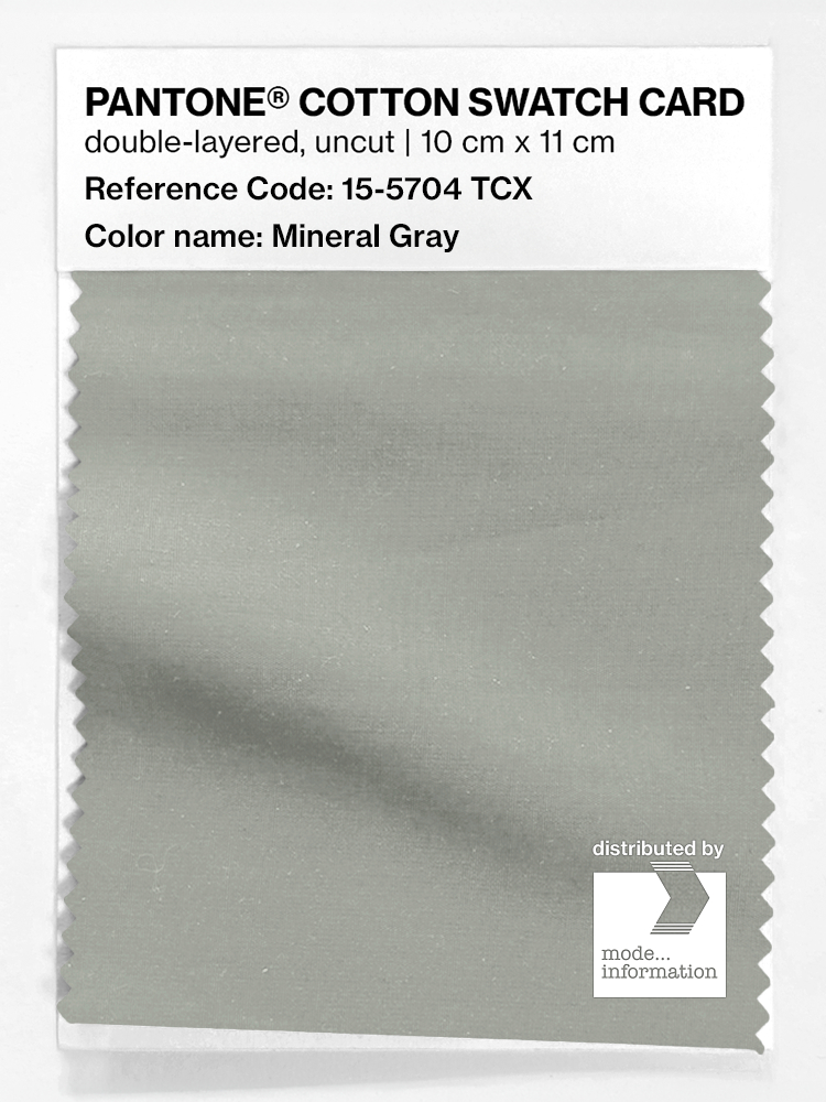 Product image 1 of the product “PANTONE® COTTON SWATCH CARD 15-5704 TCX Mineral Gray ”