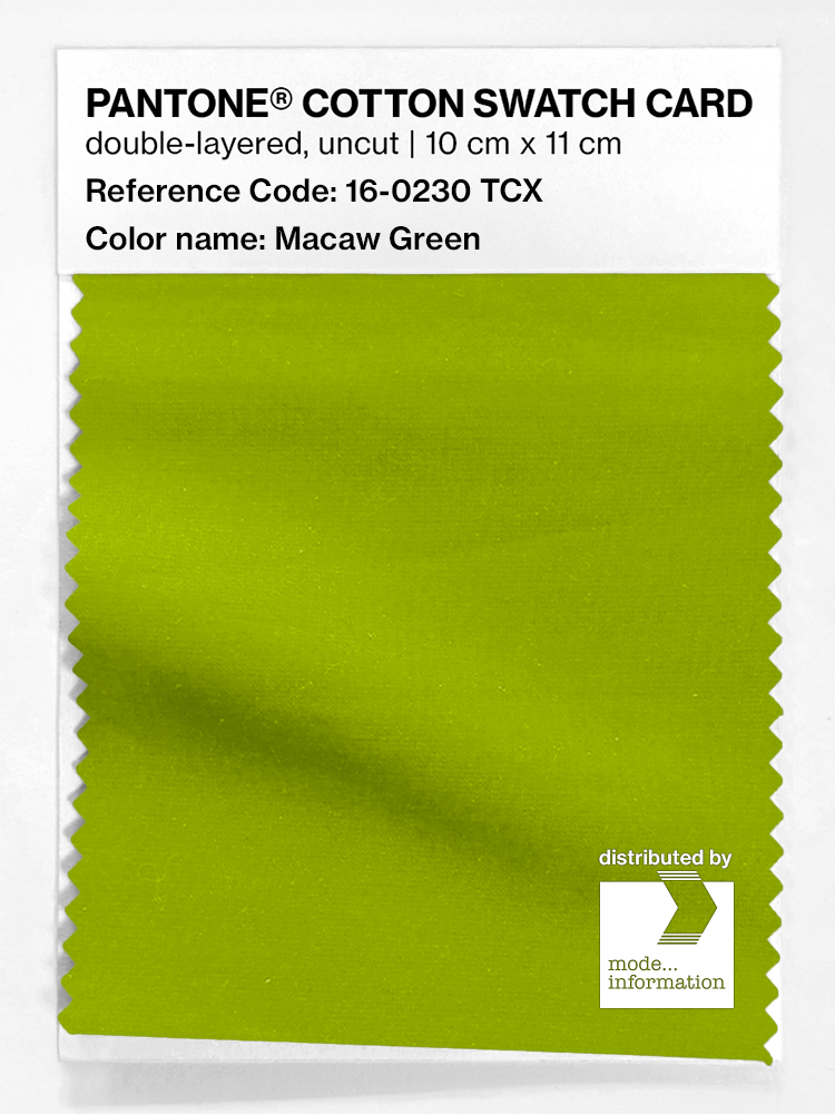 Product image 1 of the product “PANTONE® COTTON SWATCH CARD 16-0230 TCX Macaw Green ”