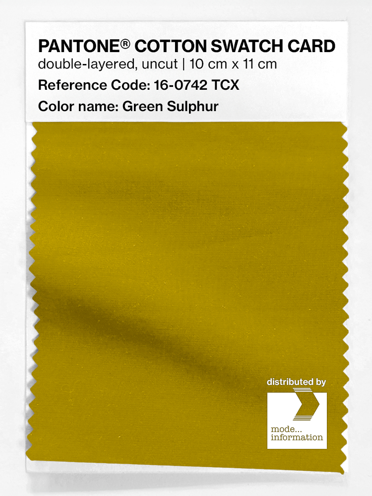 Product image 1 of the product “PANTONE® COTTON SWATCH CARD 16-0742 TCX Green Sulphur ”