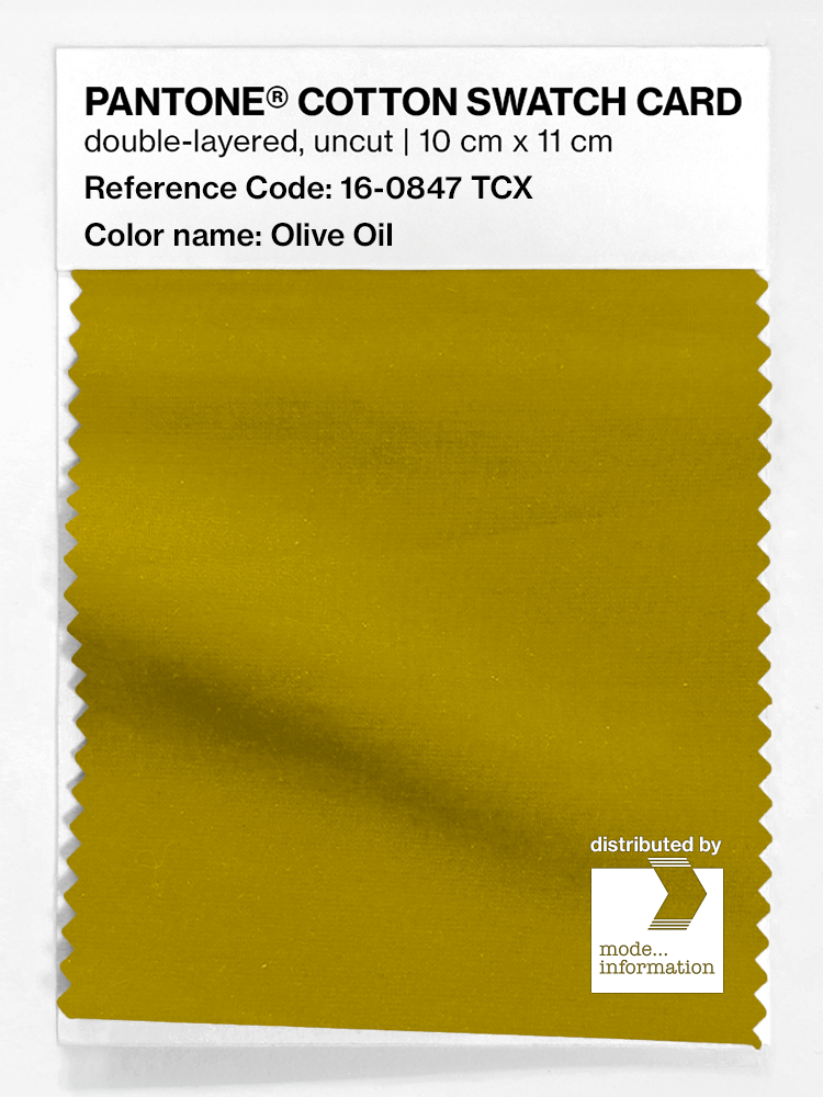 Product image 1 of the product “PANTONE® COTTON SWATCH CARD 16-0847 TCX Olive Oil ”
