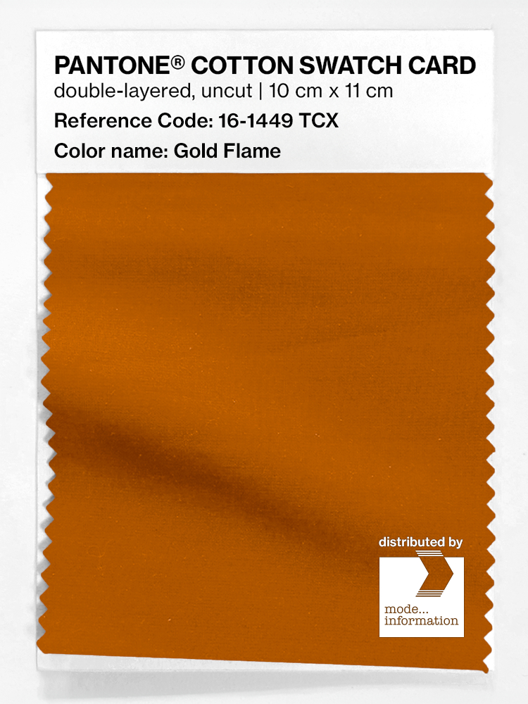 Product image 1 of the product “PANTONE® COTTON SWATCH CARD 16-1449 TCX Gold Flame ”