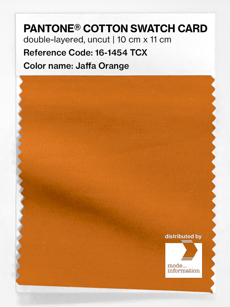 Product image 1 of the product “PANTONE® COTTON SWATCH CARD 16-1454 TCX Jaffa Orange ”