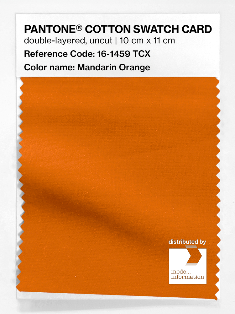 Product image 1 of the product “PANTONE® COTTON SWATCH CARD 16-1459 TCX Mandarin Orange ”