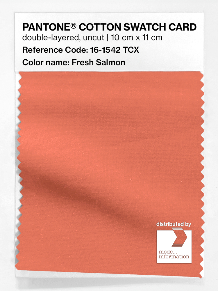 Product image 1 of the product “PANTONE® COTTON SWATCH CARD 16-1542 TCX Fresh Salmon ”