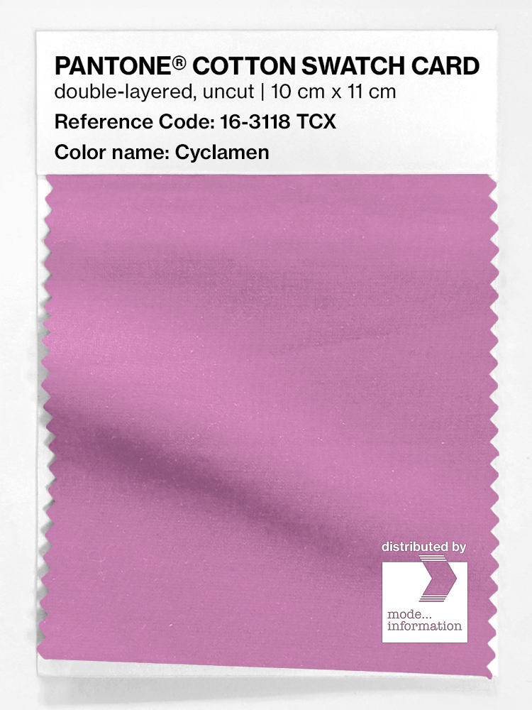 Product image 1 of the product “PANTONE® COTTON SWATCH CARD 16-3118 TCX Cyclamen ”
