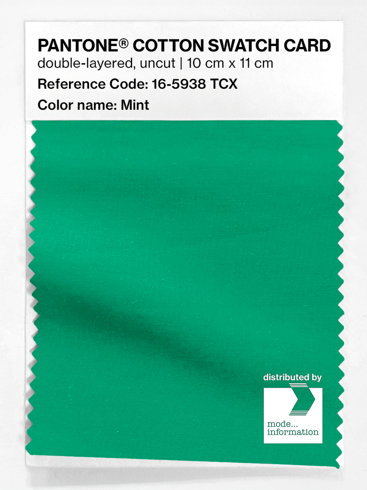 Product image 1 of the product “PANTONE® COTTON SWATCH CARD 16-5938 TCX Mint ”