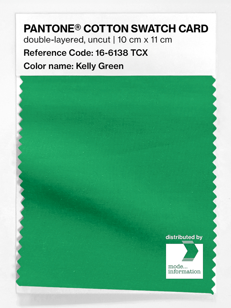 Product image 1 of the product “PANTONE® COTTON SWATCH CARD 16-6138 TCX Kelly Green ”