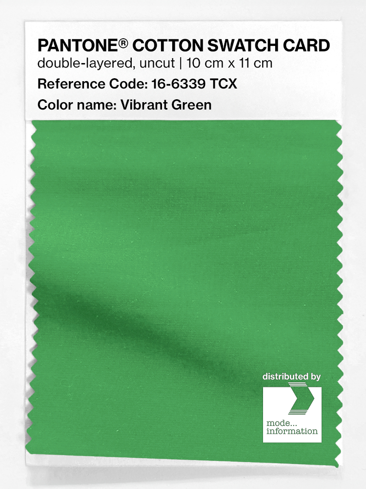 Product image 1 of the product “PANTONE® COTTON SWATCH CARD 16-6339 TCX Vibrant Green ”