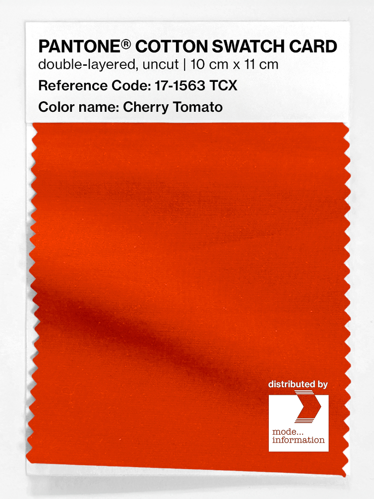 Product image 1 of the product “PANTONE® COTTON SWATCH CARD 17-1563 TCX Cherry Tomato ”