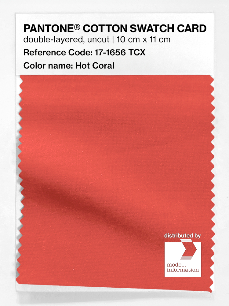 Product image 1 of the product “PANTONE® COTTON SWATCH CARD 17-1656 TCX Hot Coral ”