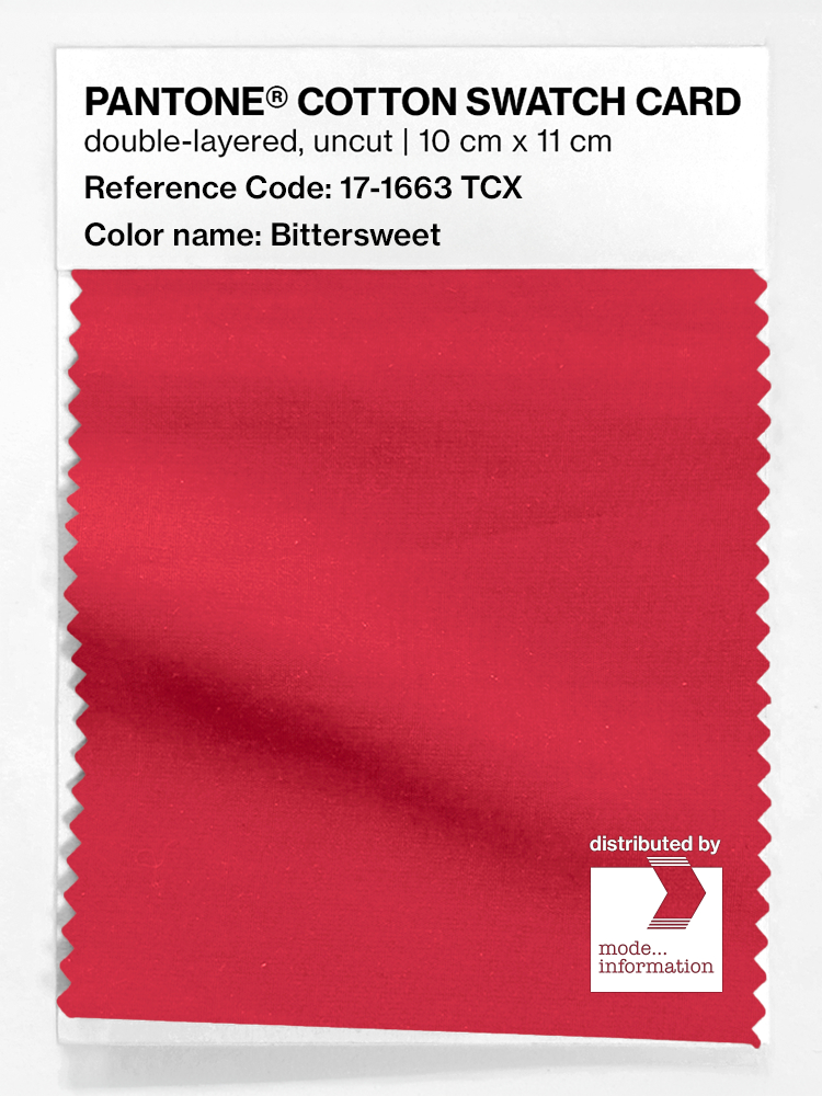 Product image 1 of the product “PANTONE® COTTON SWATCH CARD 17-1663 TCX Bittersweet ”