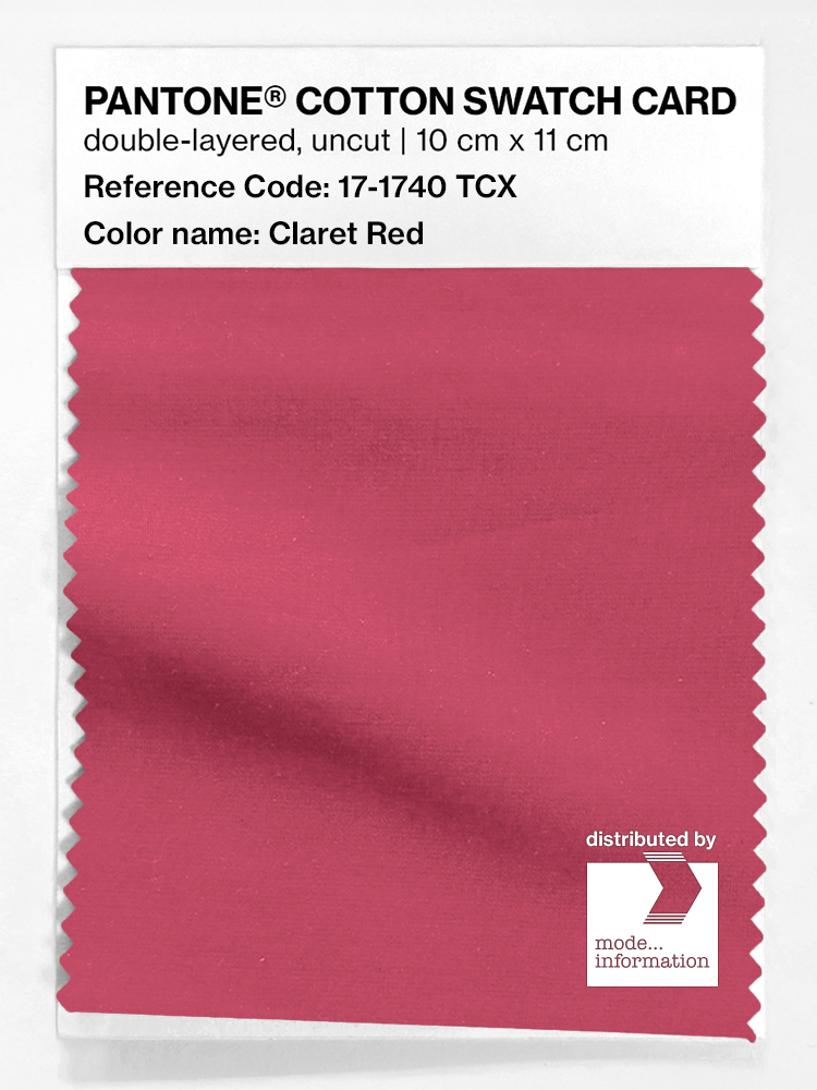 Product image 1 of the product “PANTONE® COTTON SWATCH CARD 17-1740 TCX Claret Red ”