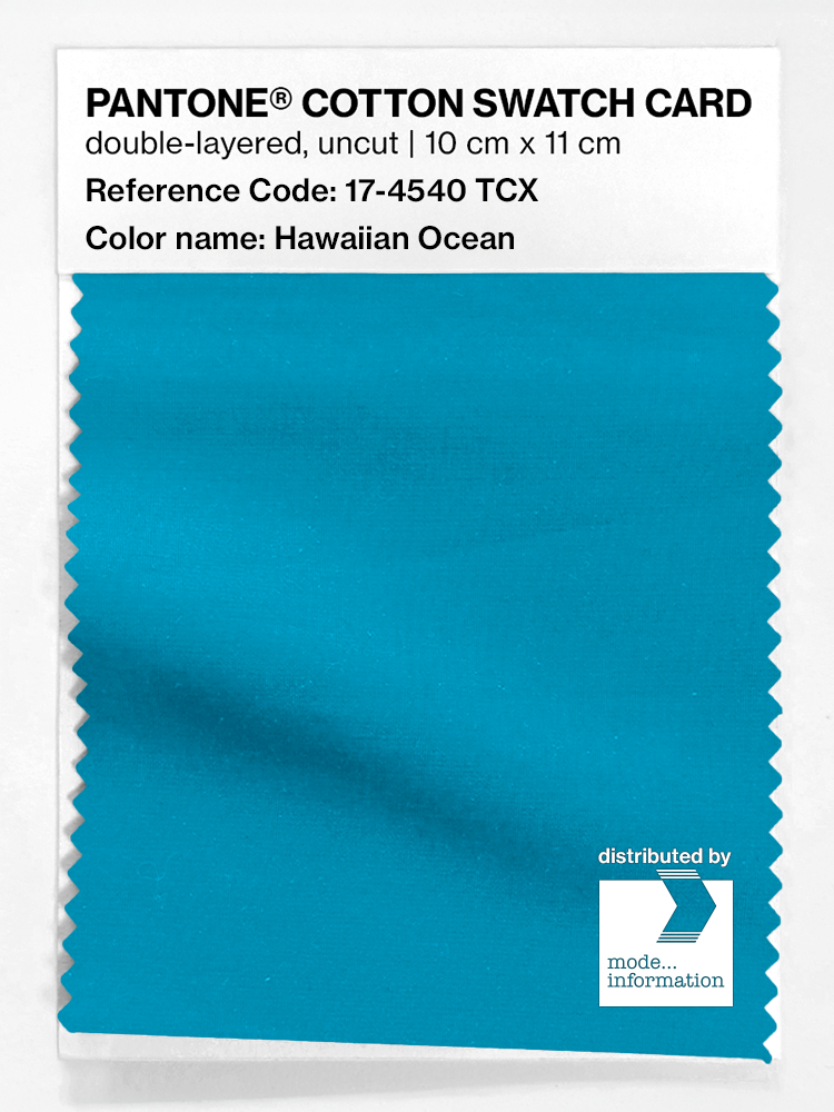 Product image 1 of the product “PANTONE® COTTON SWATCH CARD 17-4540 TCX Hawaiian Ocean ”