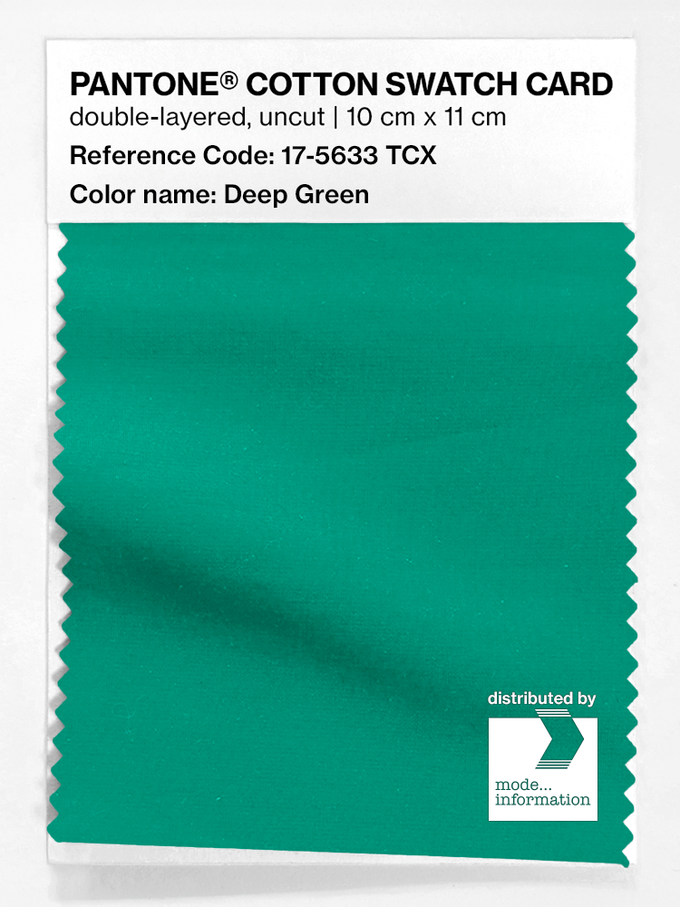 Product image 1 of the product “PANTONE® COTTON SWATCH CARD 17-5633 TCX Deep Green ”